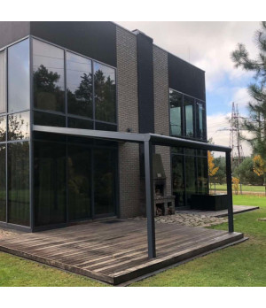 Aliuminio stoginė STRONG su polikarbonato danga, matinė pilka