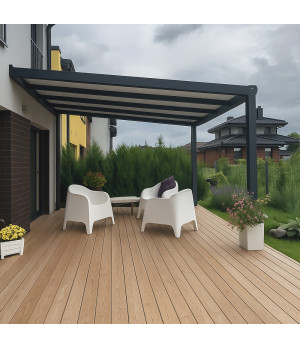 Aliuminio stoginė STRONG su polikarbonato danga, matinė pilka